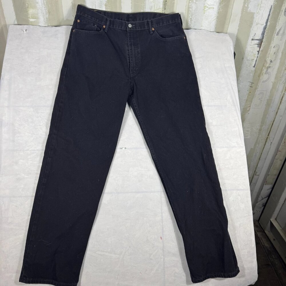 Levi's Strauss Straight Leg Jeans Mens Black Denim Five Pockets Classic‎ Comfort
